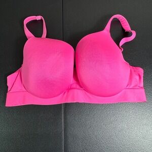 Cacique Lightly Lined Full Coverage‎ Hot Pink Bra Mesh 38B